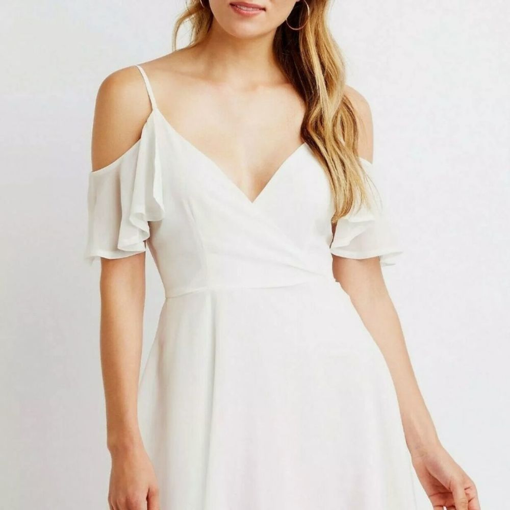 Charlotte Russe White Cold Shoulder Dress Large